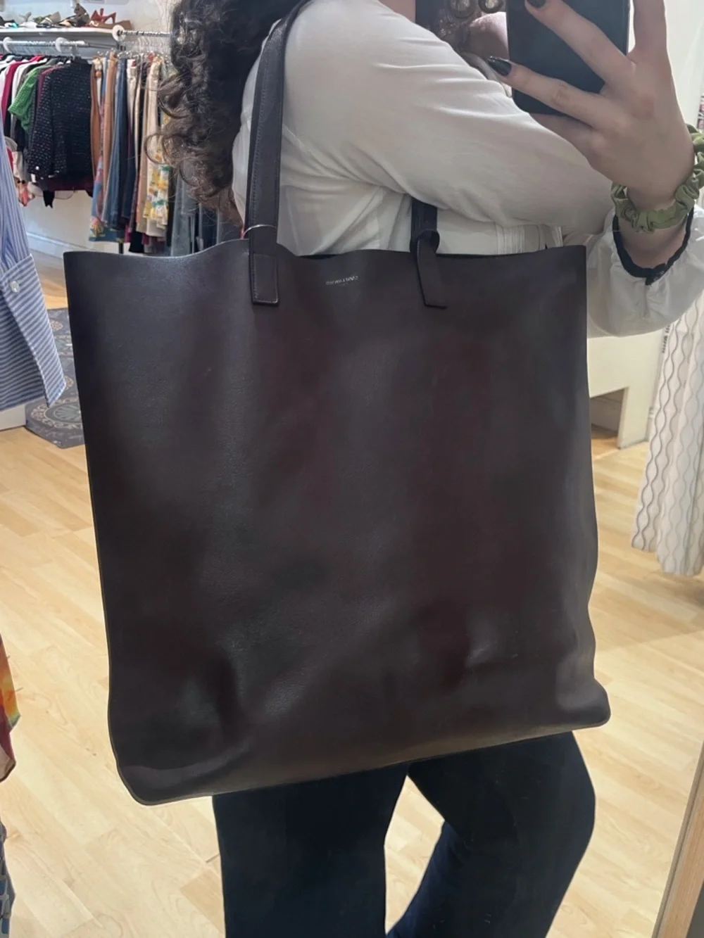 Saint Laurent Large Brownish/Redish Leather Tote - Picture 9 of 9
